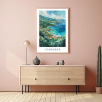 Honduras Scenic Coastal Travel Poster PosterGoat