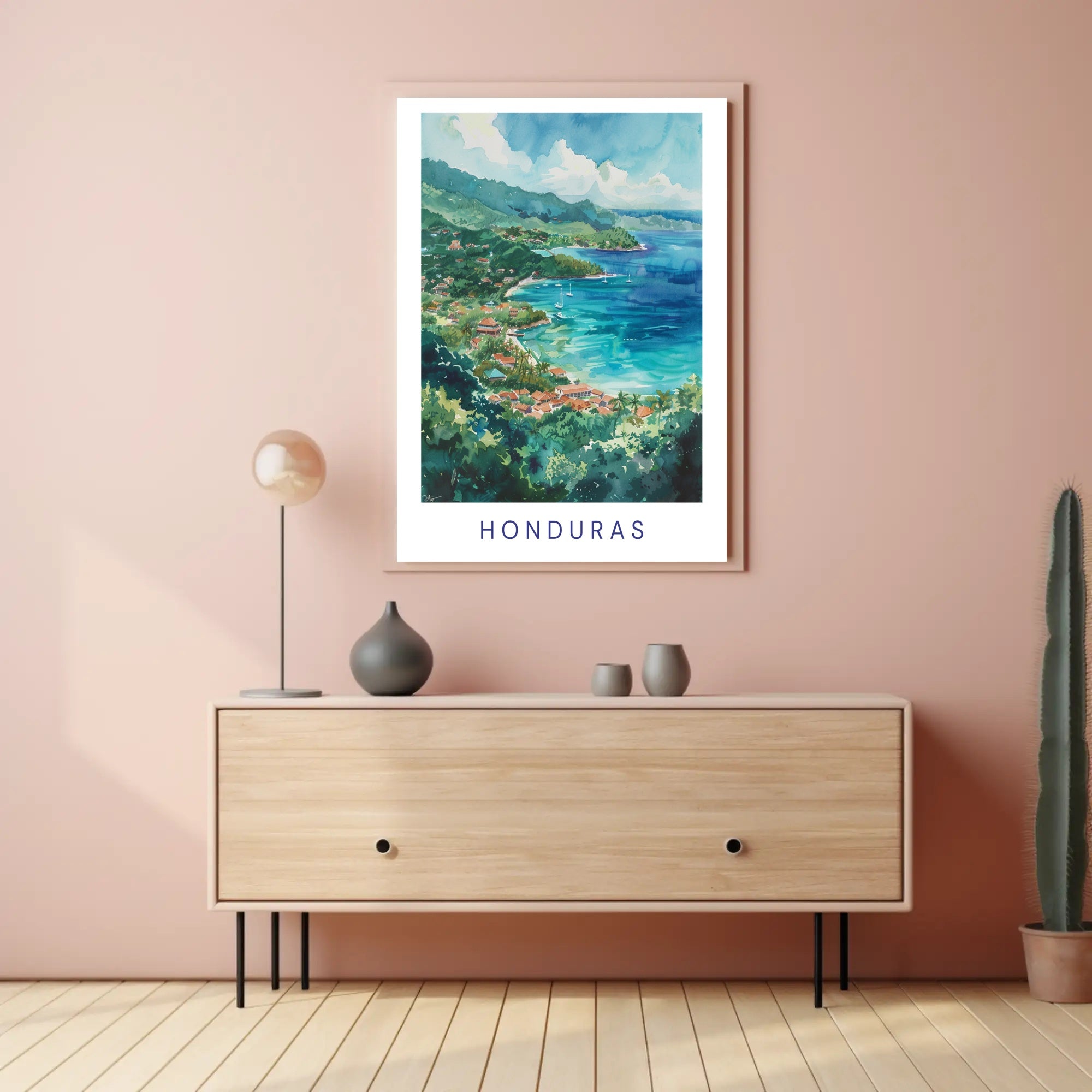 Honduras Scenic Coastal Travel Poster PosterGoat