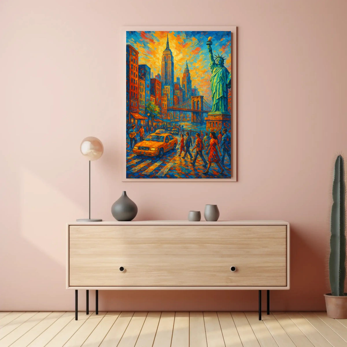 New York Cityscape Art Print Vibrant Impressionist For Home