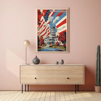 Vintage Pennsylvania State Capitol Travel Poster