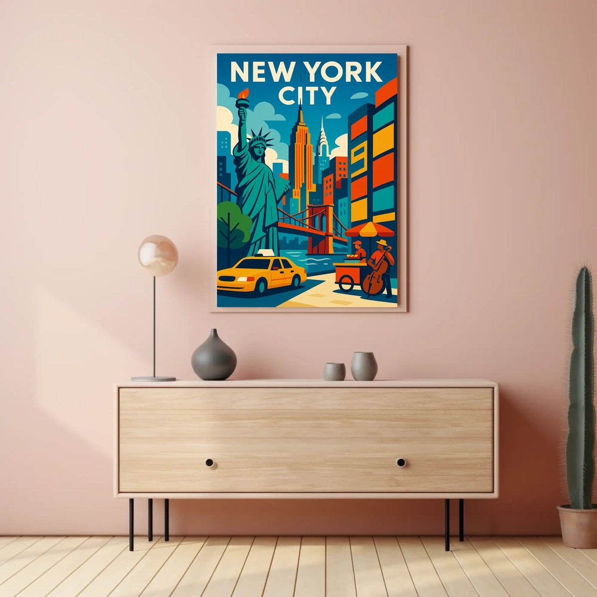 New York City Poster Vibrant Cityscape For Home Decor
