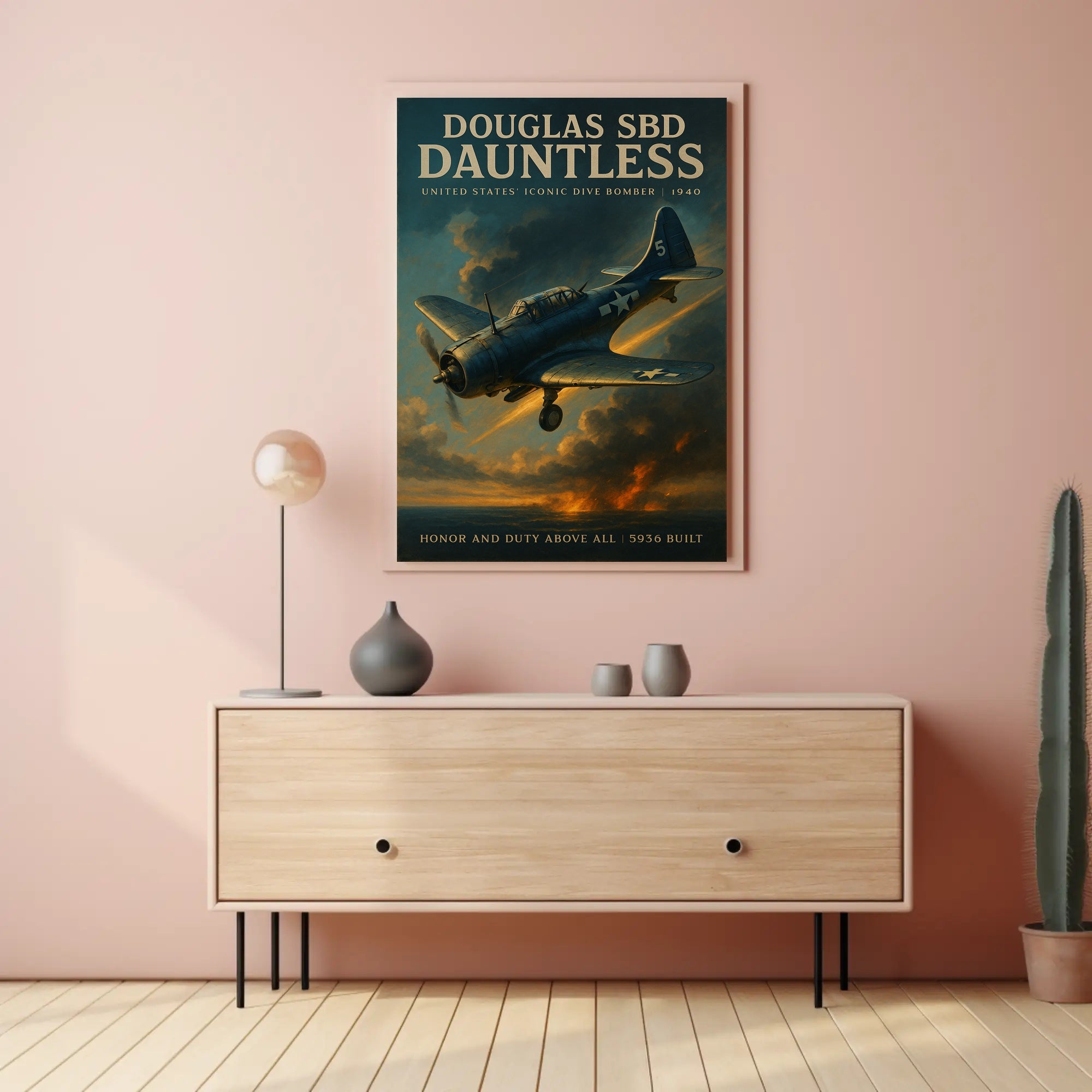 Dauntless Douglas SBD Vintage Aviation Poster
