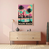 Miami Beach Sunset Poster