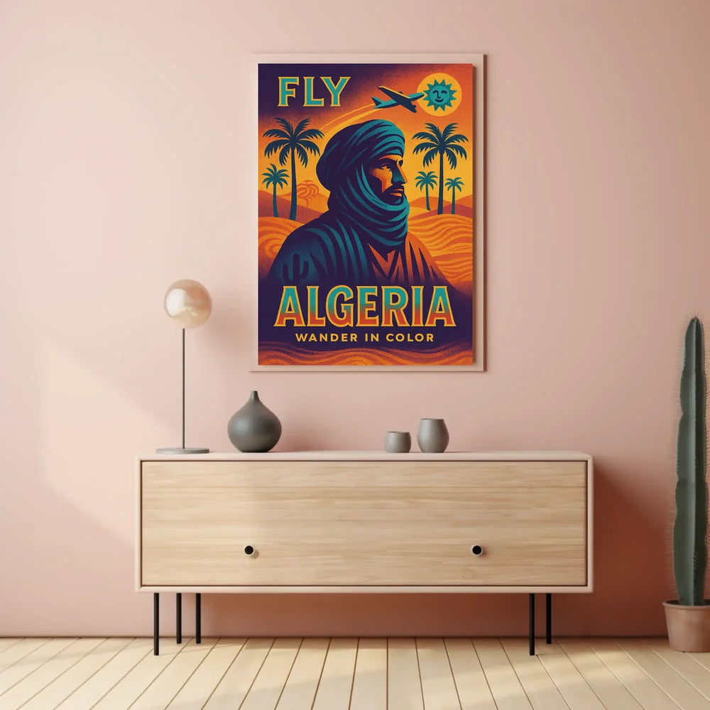 Travel to Algeria Retro Desert Adventure Travel Poster PosterGoat