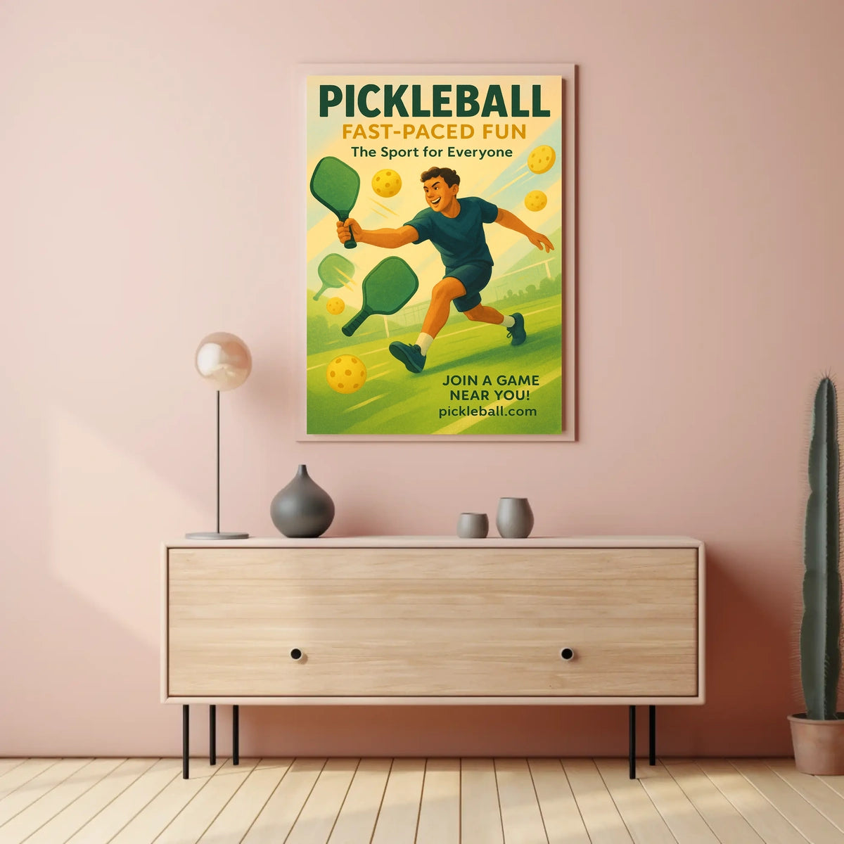 Pickleball Fast-Paced Fun Poster