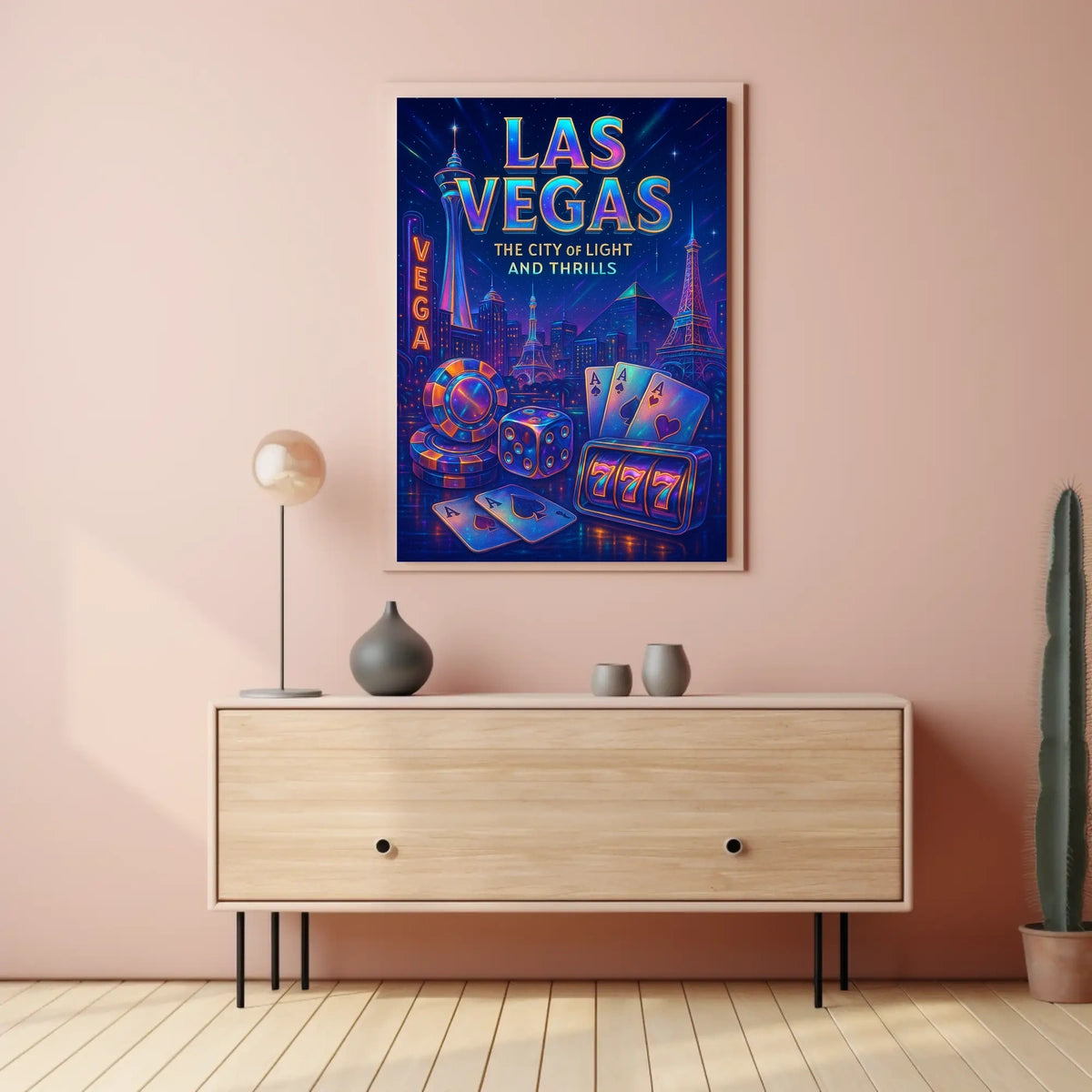Las Vegas Neon Poster City Of Lights For Home Decor
