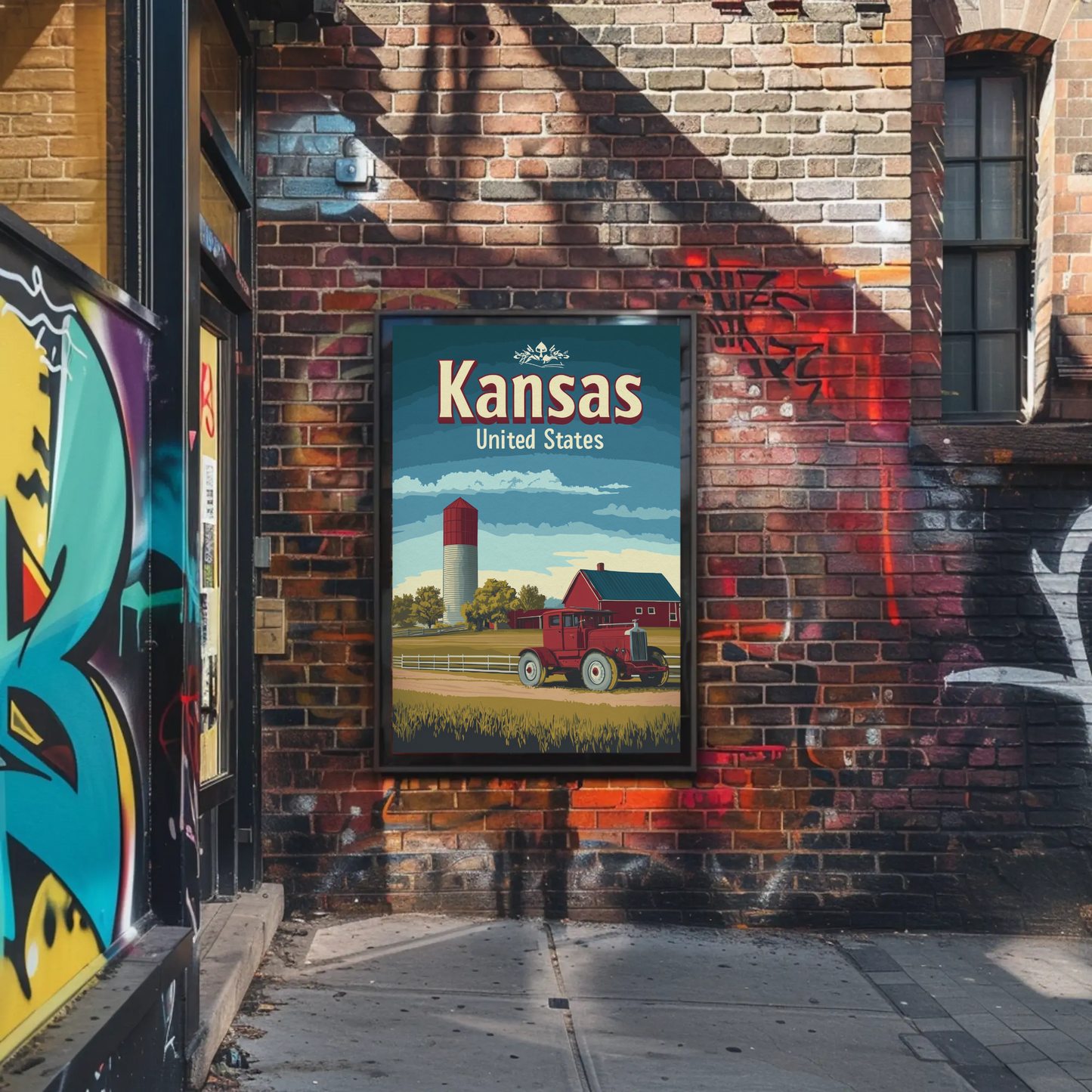 Kansas Farm Truck Vintage Poster