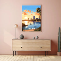 Serene Sunset in Darwin Urban or Cityscape Poster