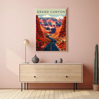 Grand Canyon Scenic Illustration Poster