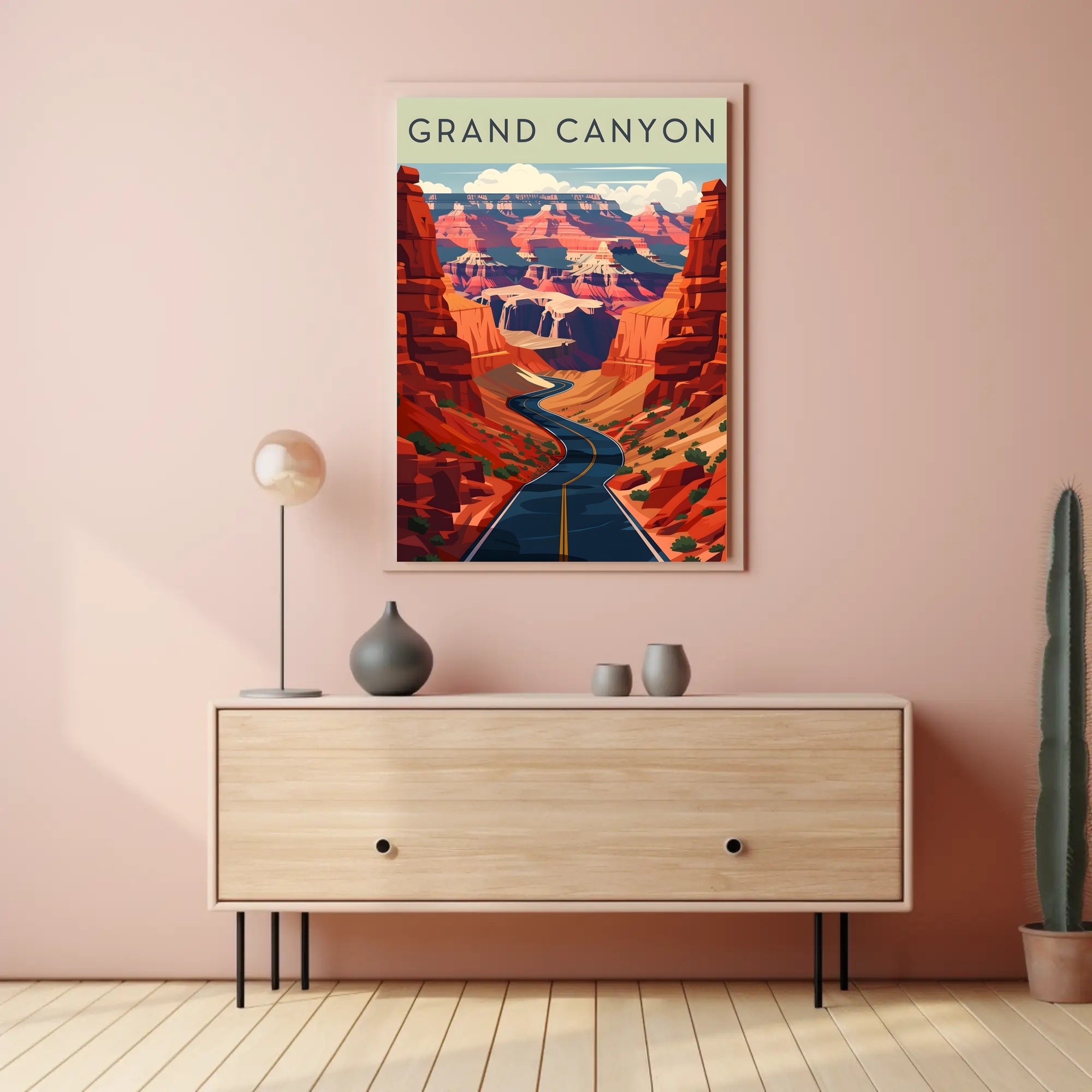 Grand Canyon Scenic Illustration Poster