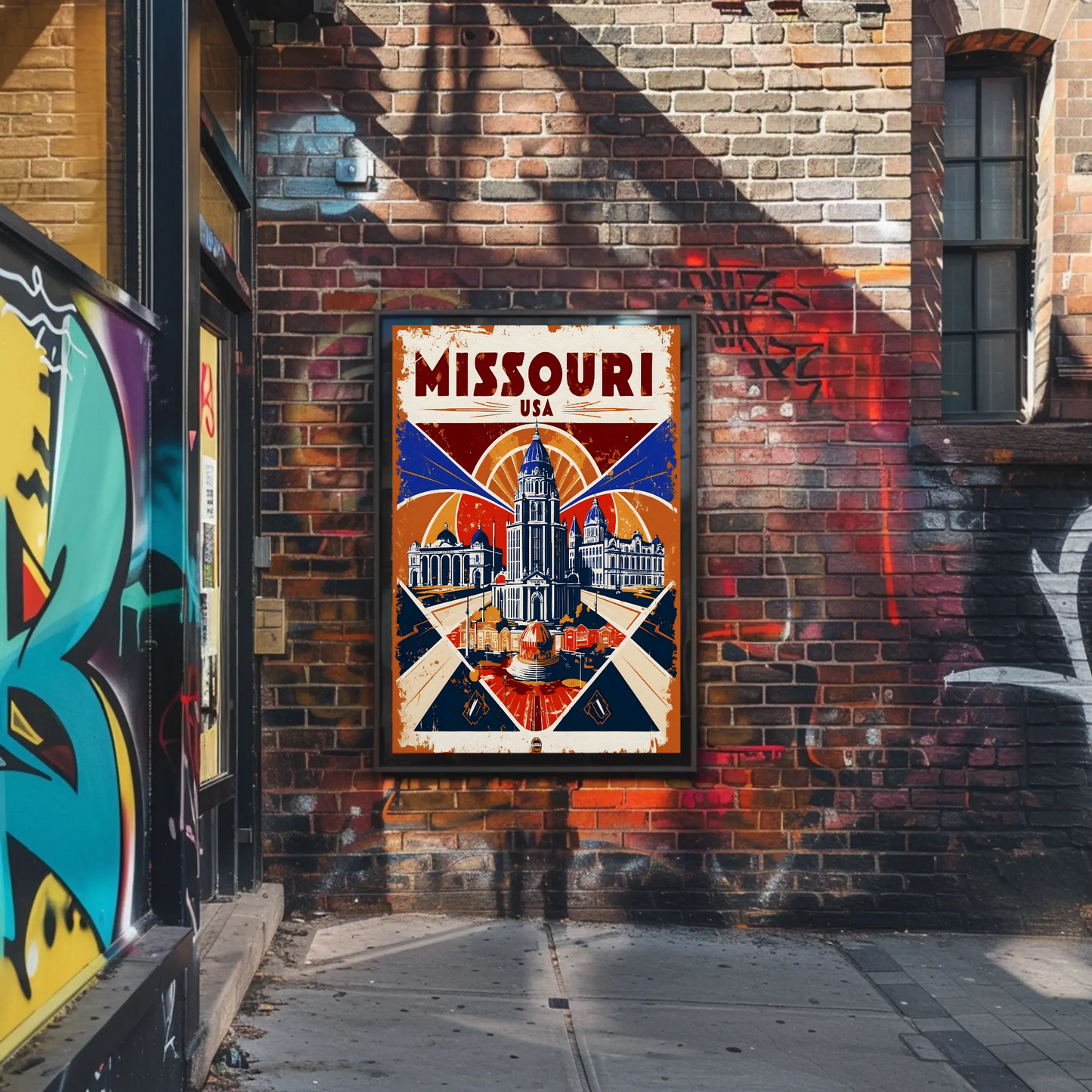 Missouri USA Historic Dome Skyline Vintage Travel Poster