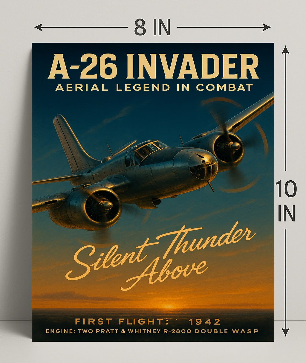 A-26 Invader Vintage Aviation WWII Poster