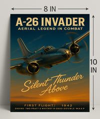 A-26 Invader Vintage Aviation WWII Poster