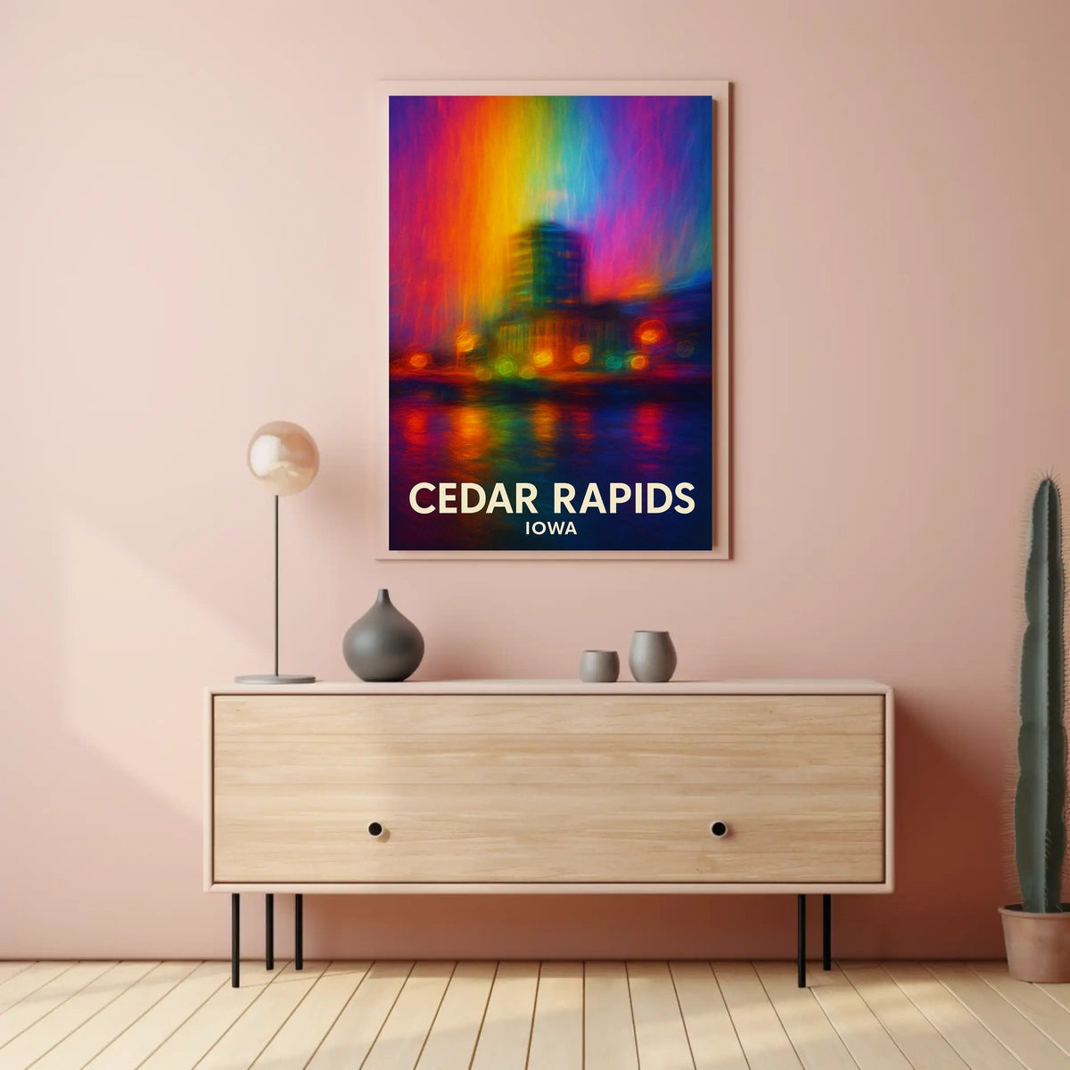 Cedar Rapids Iowa Scenic Travel Nature Photography Realism Minimalist Luminous Heritage Poster