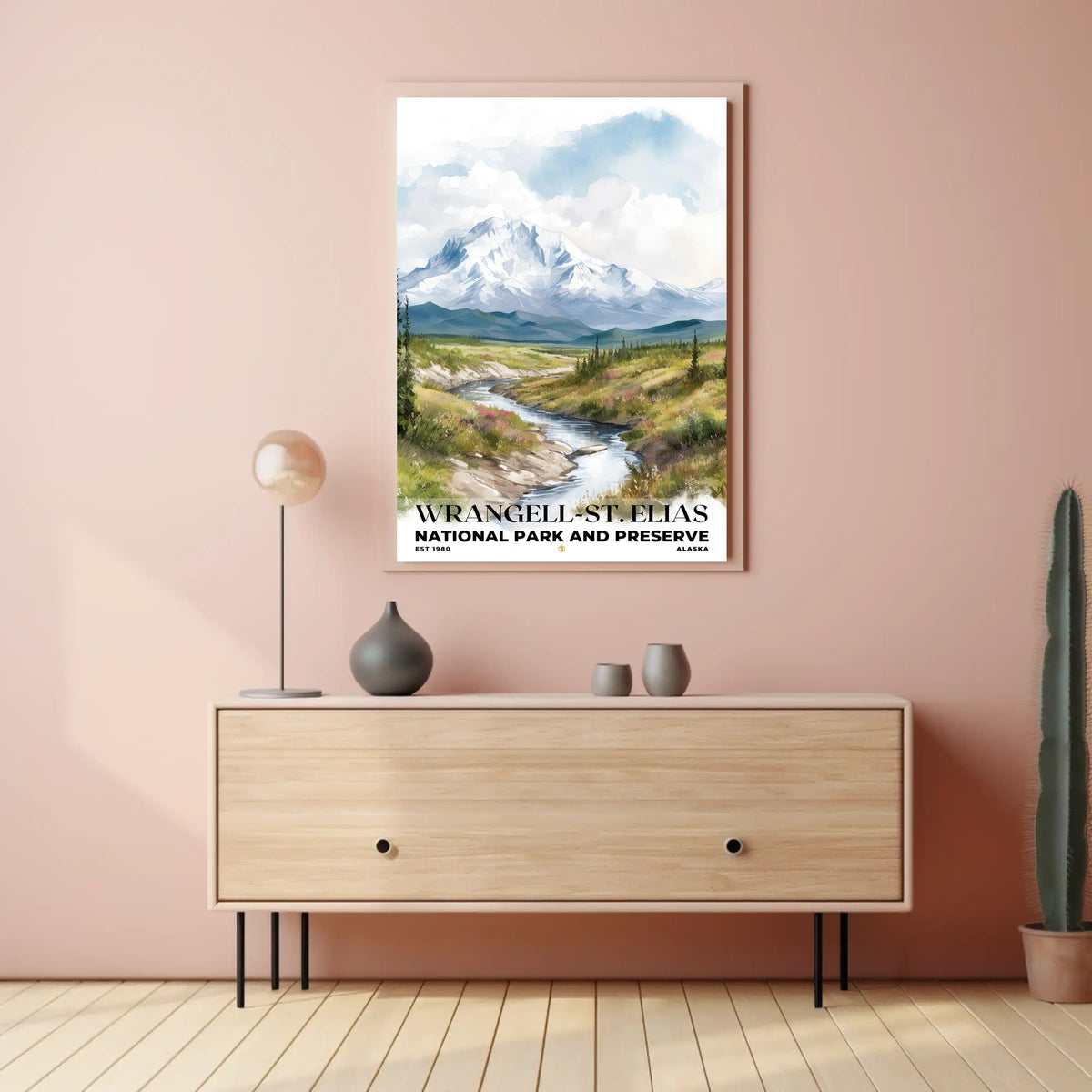Wrangell-St. Elias Watercolor Wall Art Poster