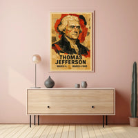 Thomas Jefferson 3rd President of the United States Layered paper Collage Poster