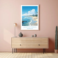 Newport Beach Scenic Illustration Poster