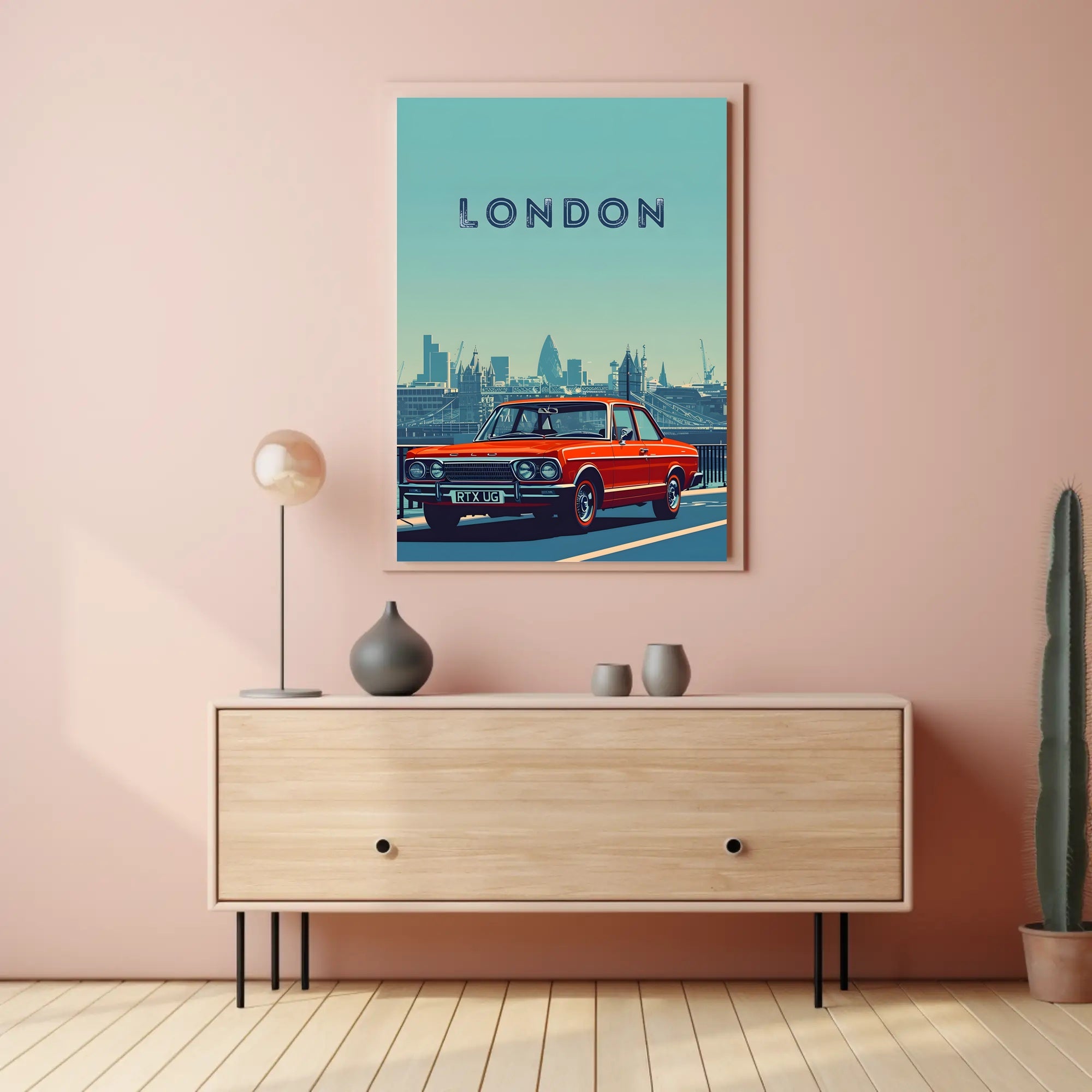 London Architectural Skyline Artistic Travel Poster