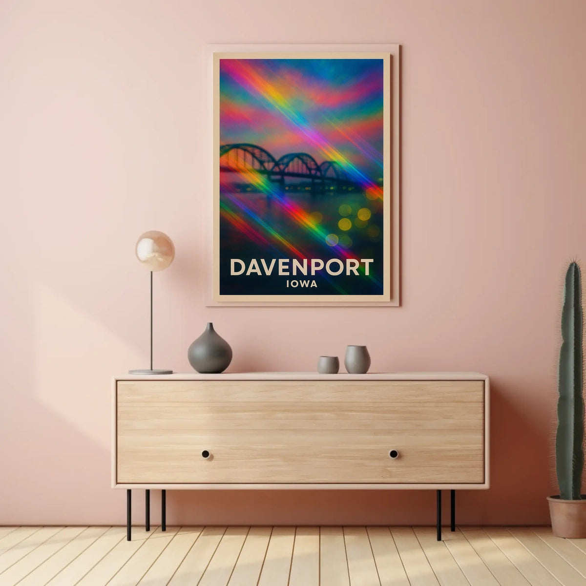 Davenport Iowa Scenic Vibrant View Impressionism Poster