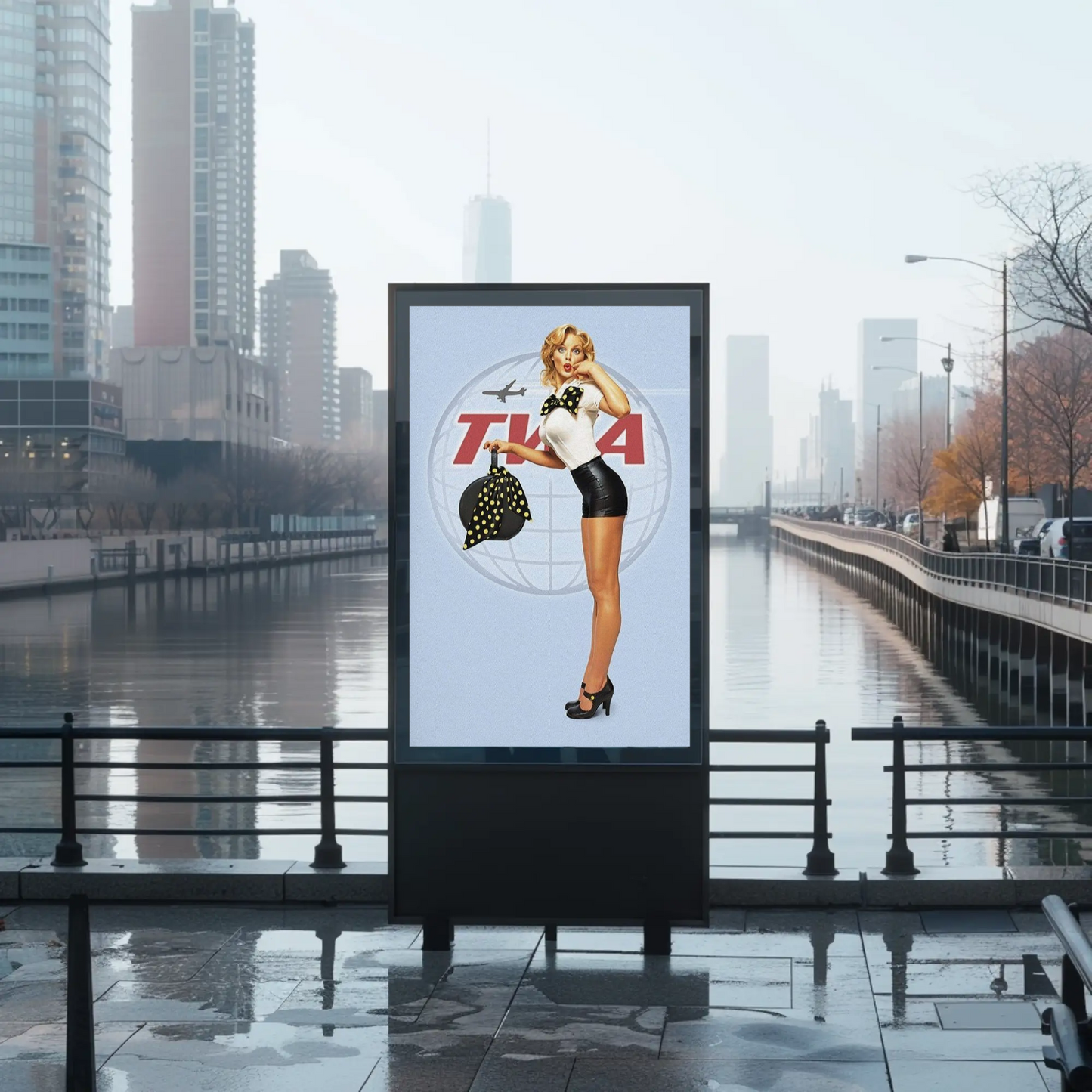 TWA Pin-Up Travel Advertisement