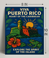 Viva Puerto Rico Heart of the Caribbean Poster PosterGoat