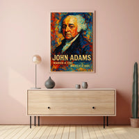John Adams 2nd President of the United States Glitch Hop Art Poster