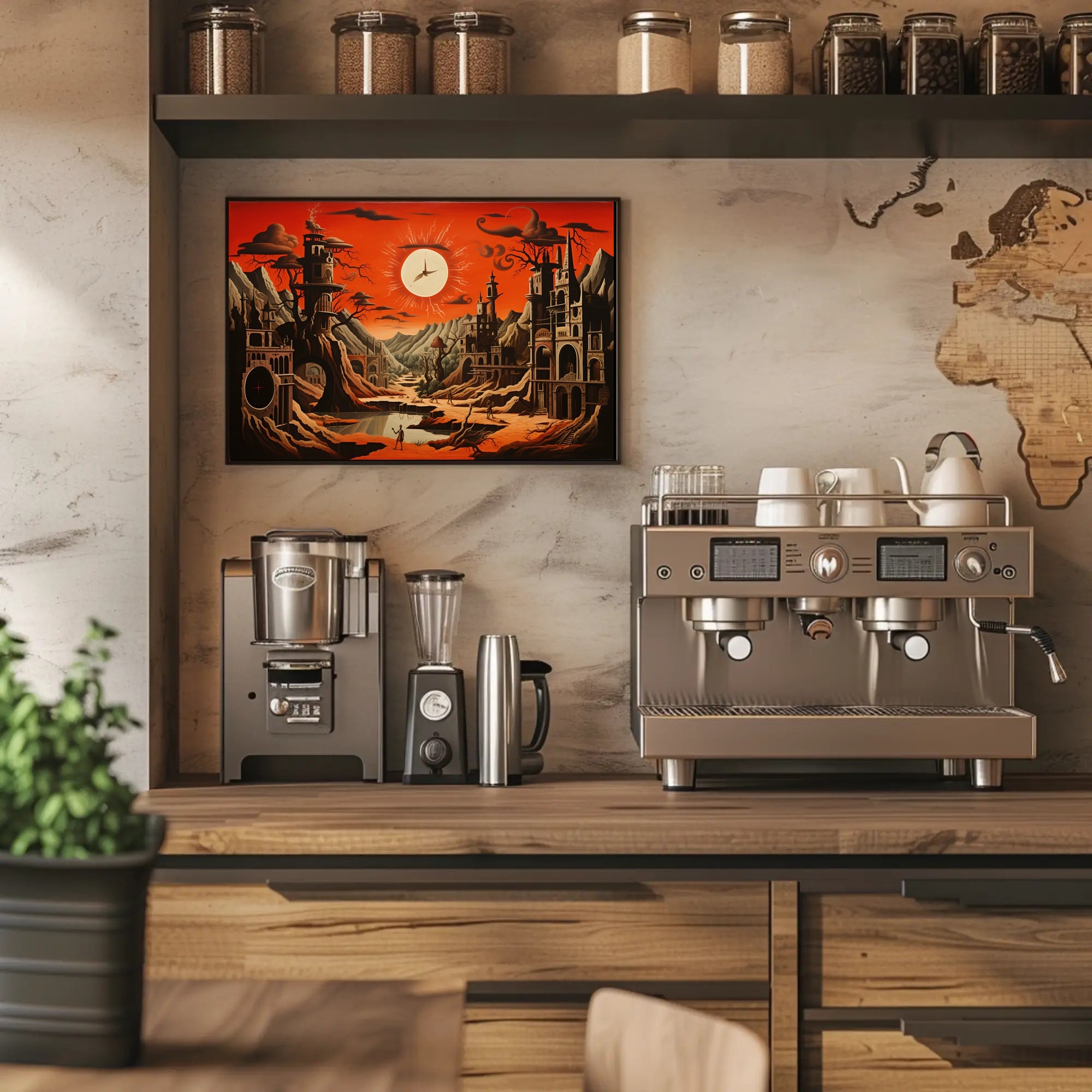 Surreal Gothic Landscape with Radiant Sky Fantasy Mythology Poster