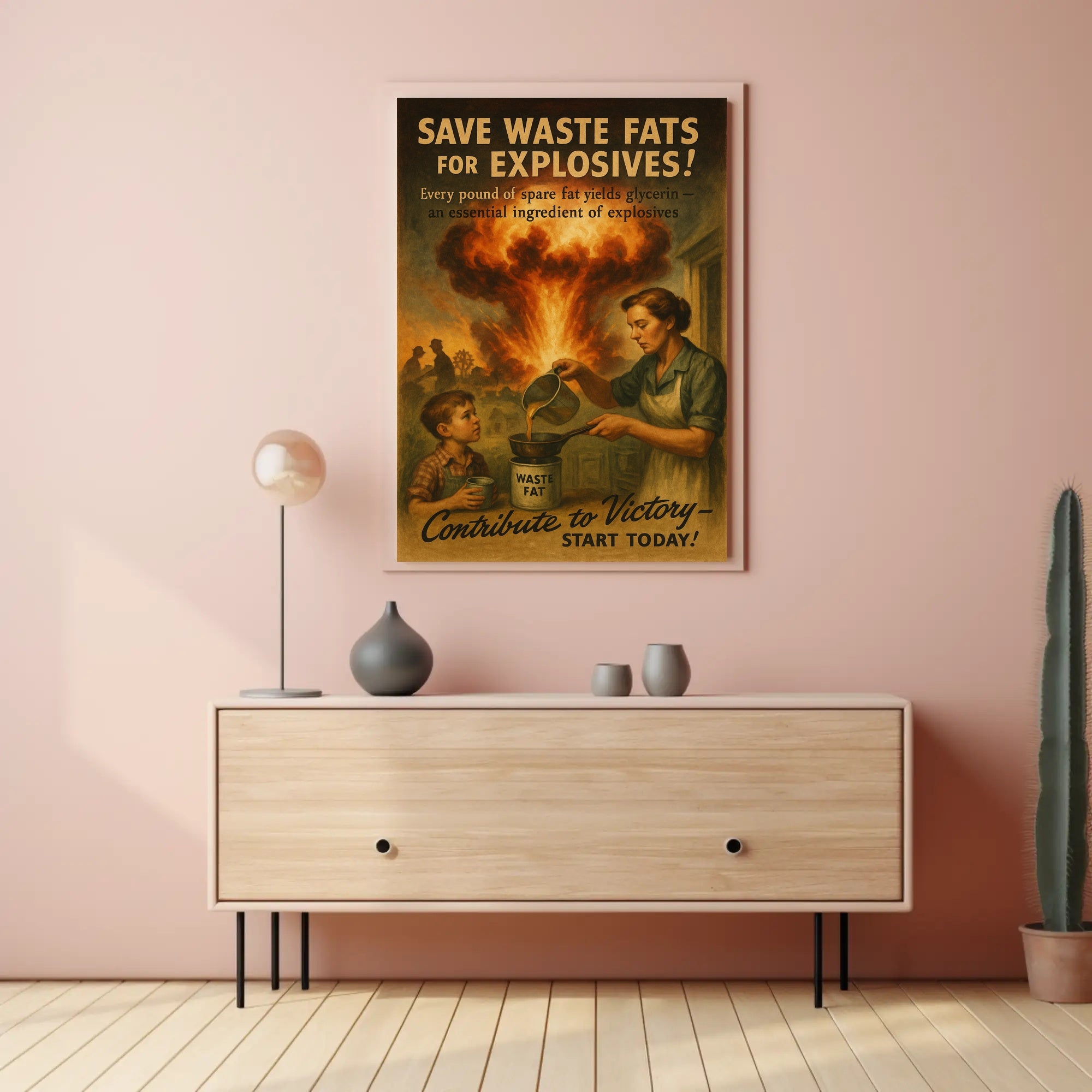 Save Waste Fats for Explosives Poster