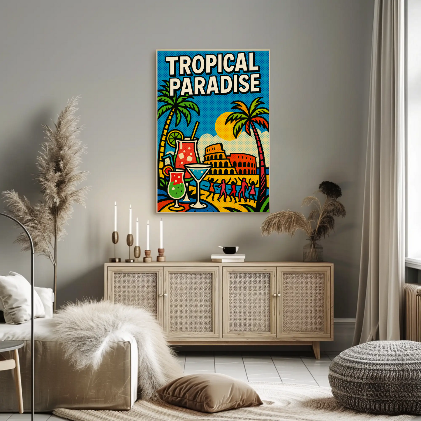 Tropical Paradise Pop Art Cocktail Beach Poster Poster