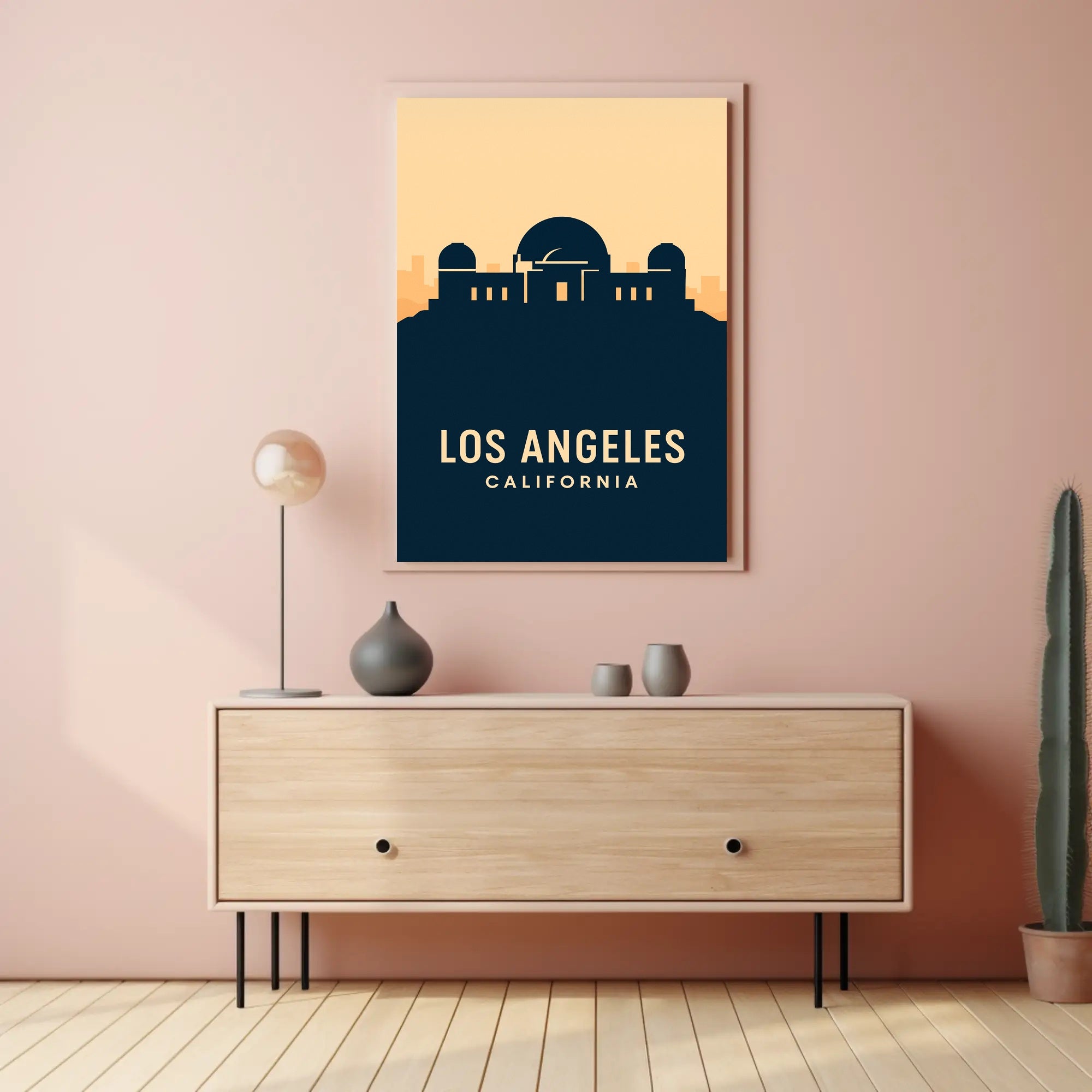 Los Angeles Observatory Silhouette Travel Poster