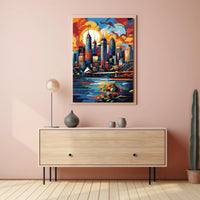 Vibrant Sydney Cityscape Modern Abstract Artistic Poster