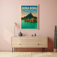 Bora Bora Vintage Travel Poster: Serene Overwater Paradise PosterGoat