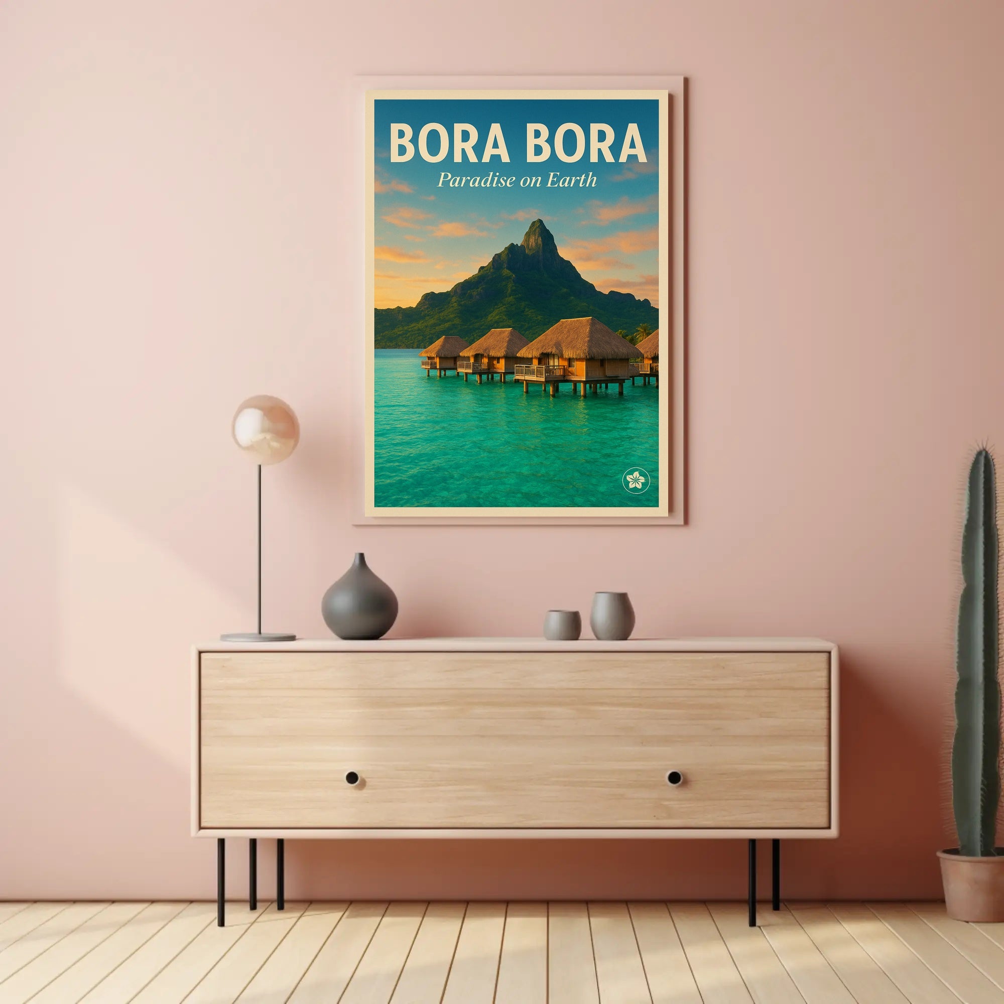 Bora Bora Vintage Travel Poster: Serene Overwater Paradise PosterGoat