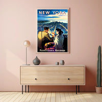 New York City Travel Glamorous Rail Poster Vintage Wall Art
