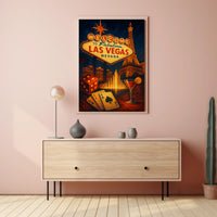 Las Vegas Poster for Home Decor Lovers Neon Nightlife