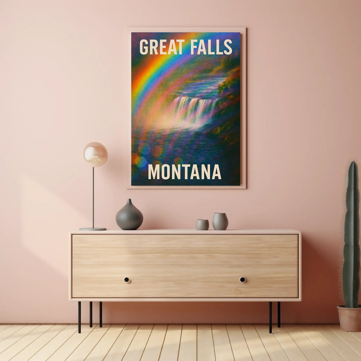 Stunning Great Falls Montana Scenic Nature Landscape Photography Realism Art Poster For Wanderlust Decor Enthusiasts