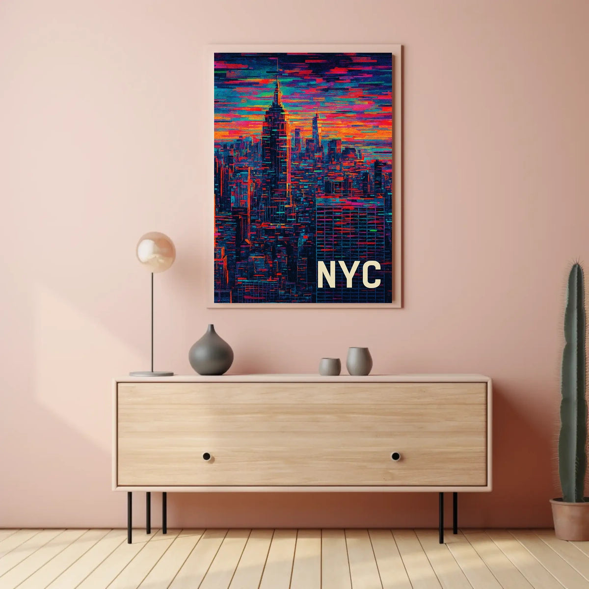 New York City Skyline Artwork Poster Modern Wall Art