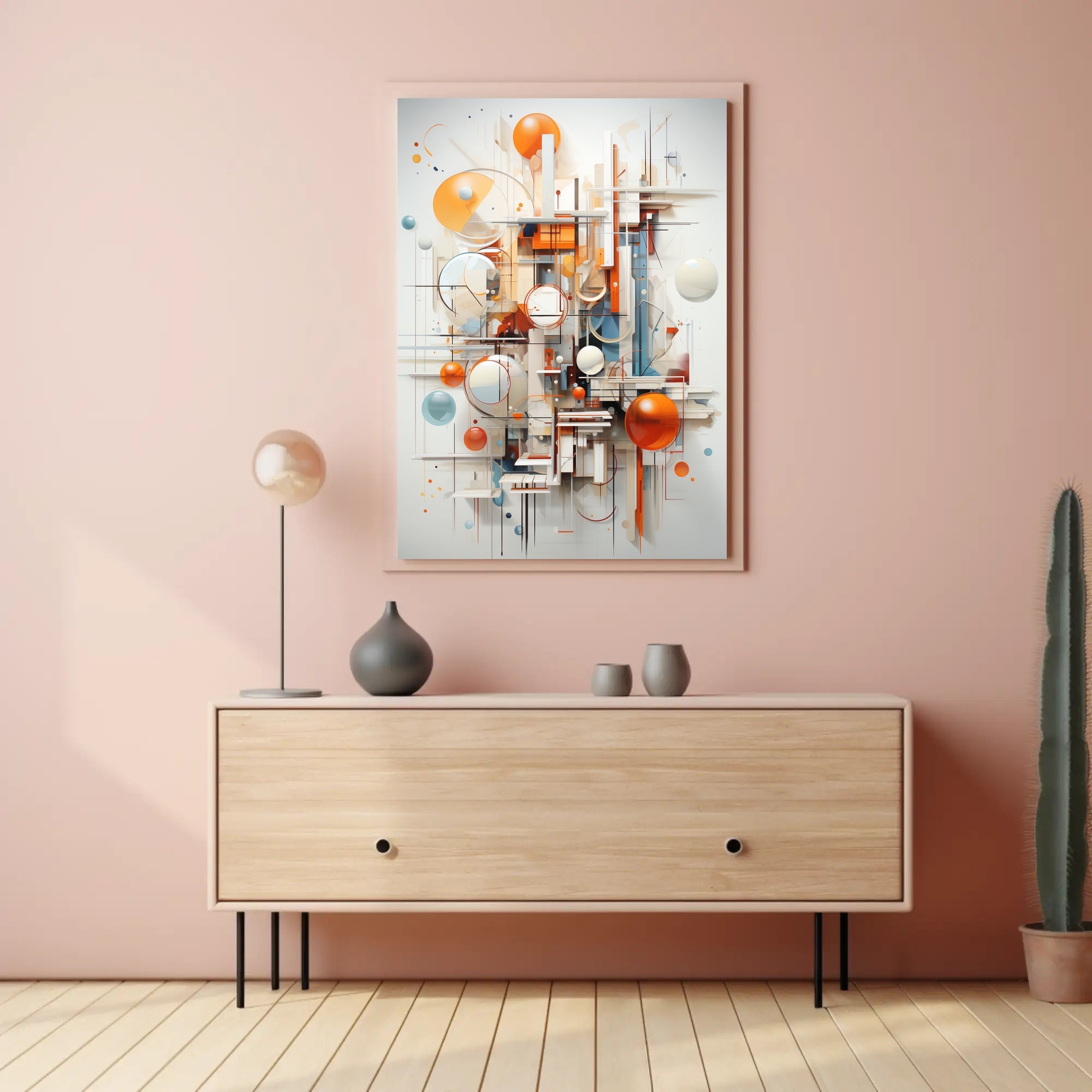 Modern Geometric Abstract Art Poster, Abstract, Artistic, or Pop Culture Poster