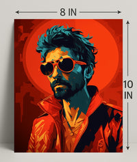 Vibrant Portrait In Red Poster PosterGoat