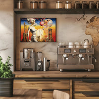 Surreal Dreamscape with Futuristic Figure - Abstract or Artistic Poster