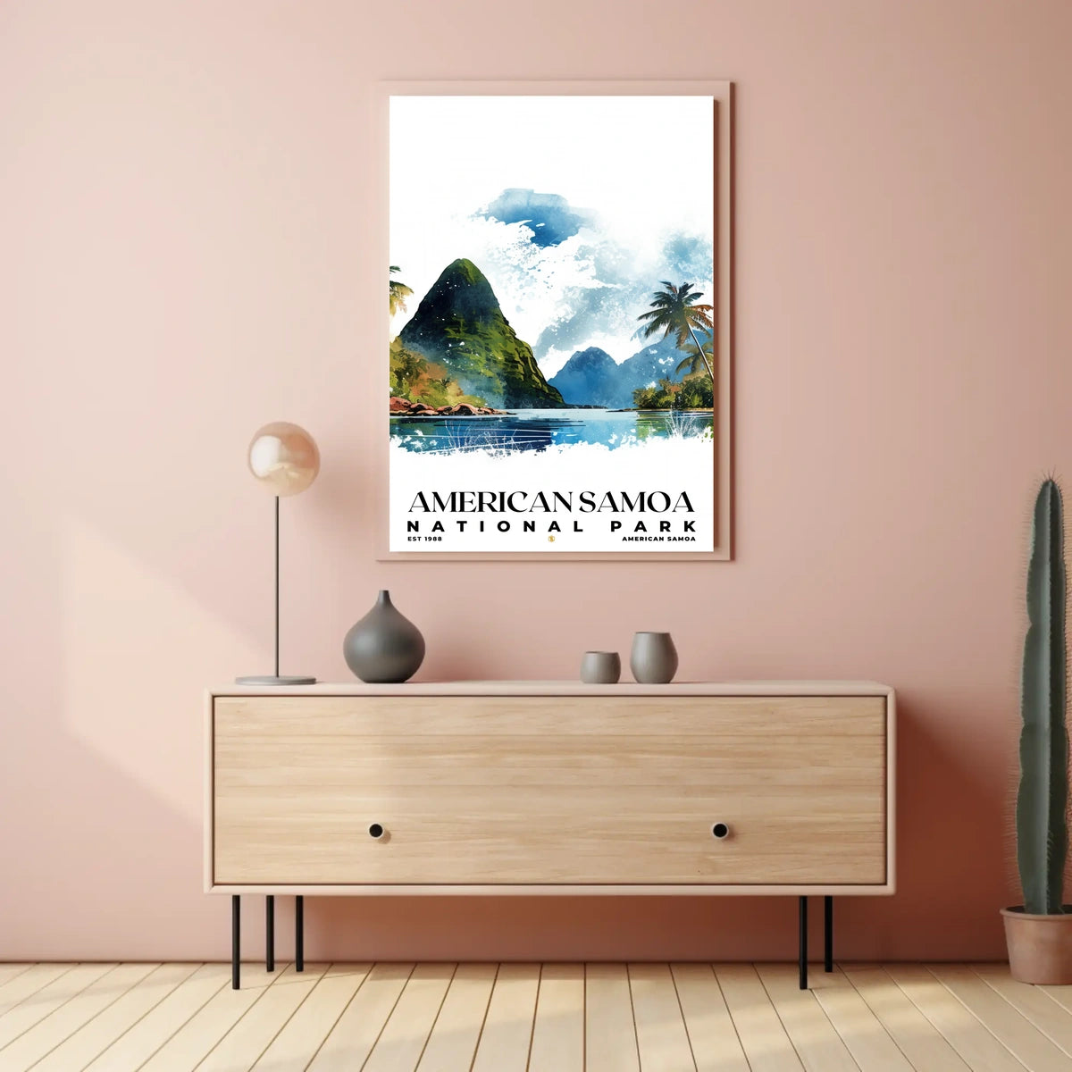 American Samoa Watercolor Wall Art Poster