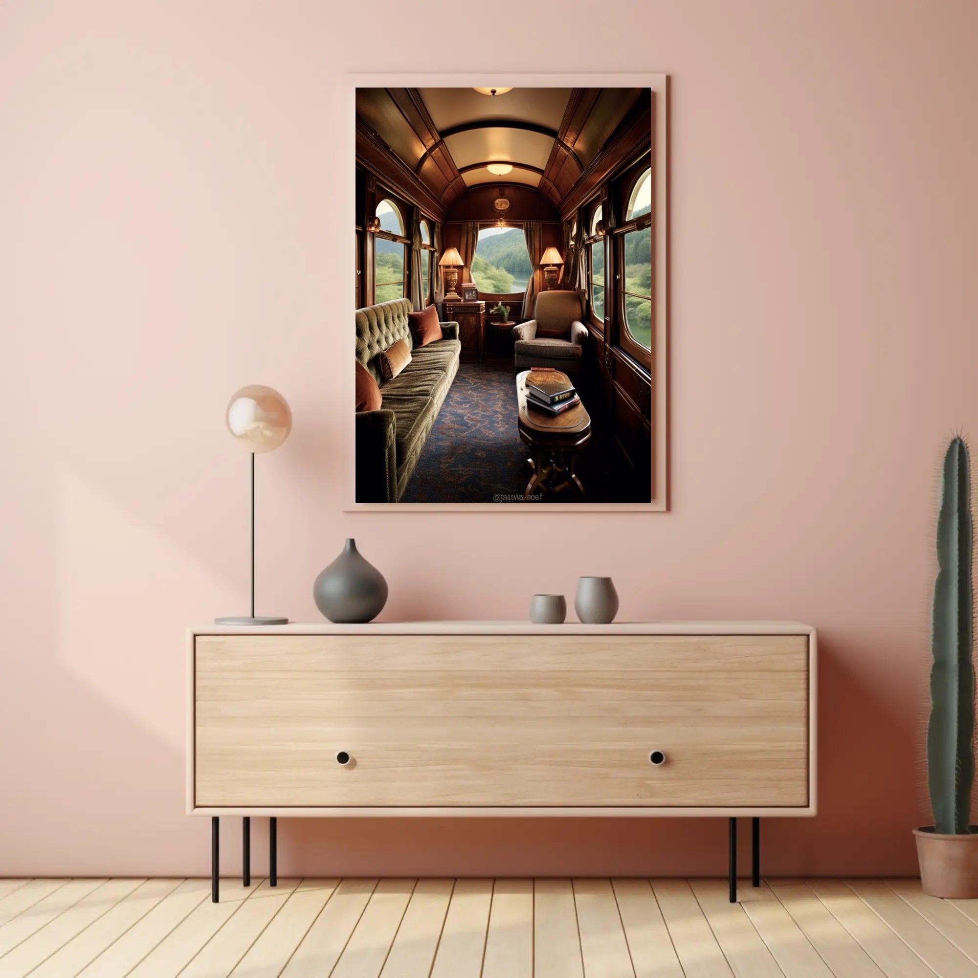 Vintage Train Compartment Retreat Poster
