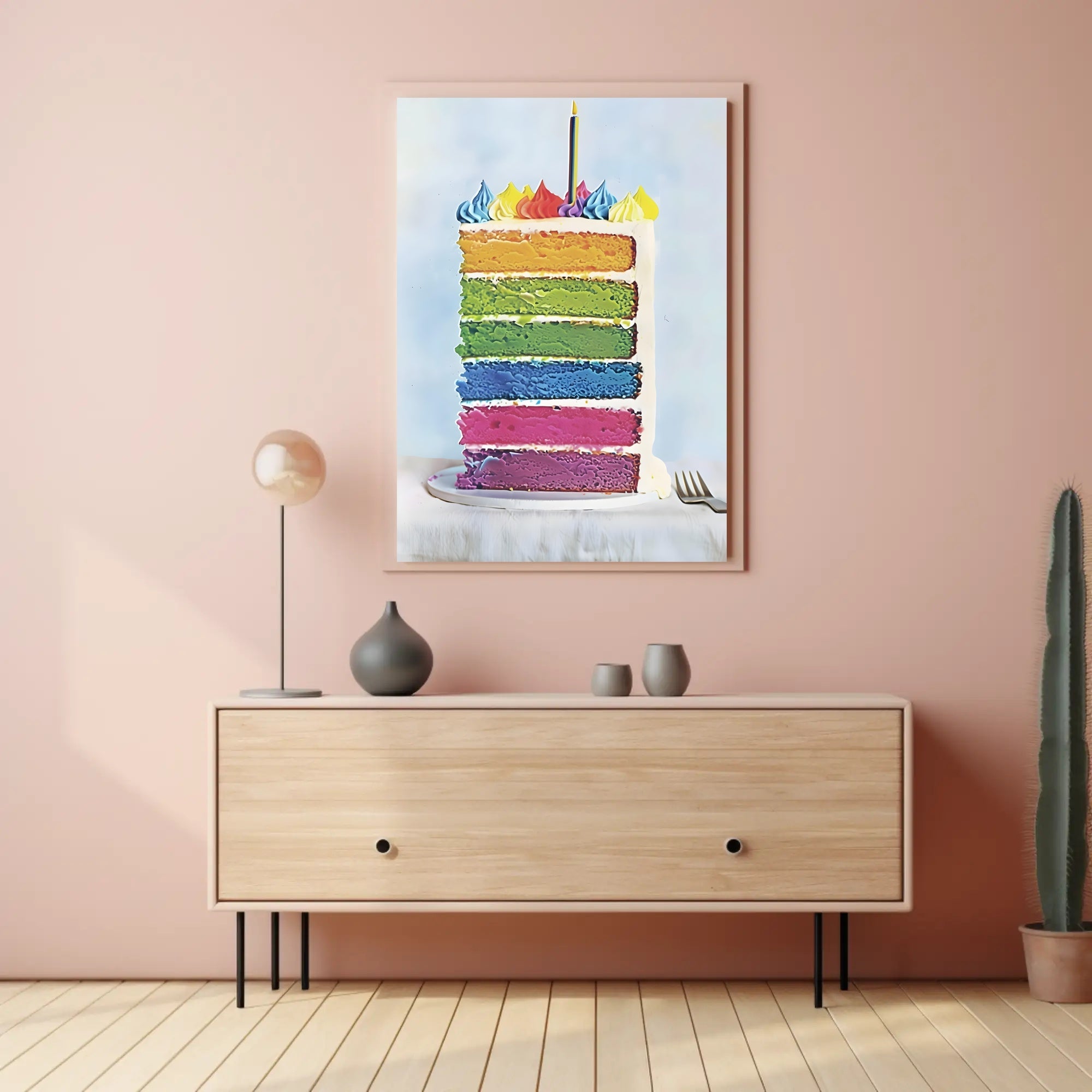 Rainbow Celebration Cake Poster