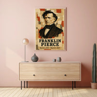 Franklin Pierce 14th President of the United States Layered paper Collage Poster