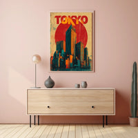 Tokyo Skyline Retro Poster
