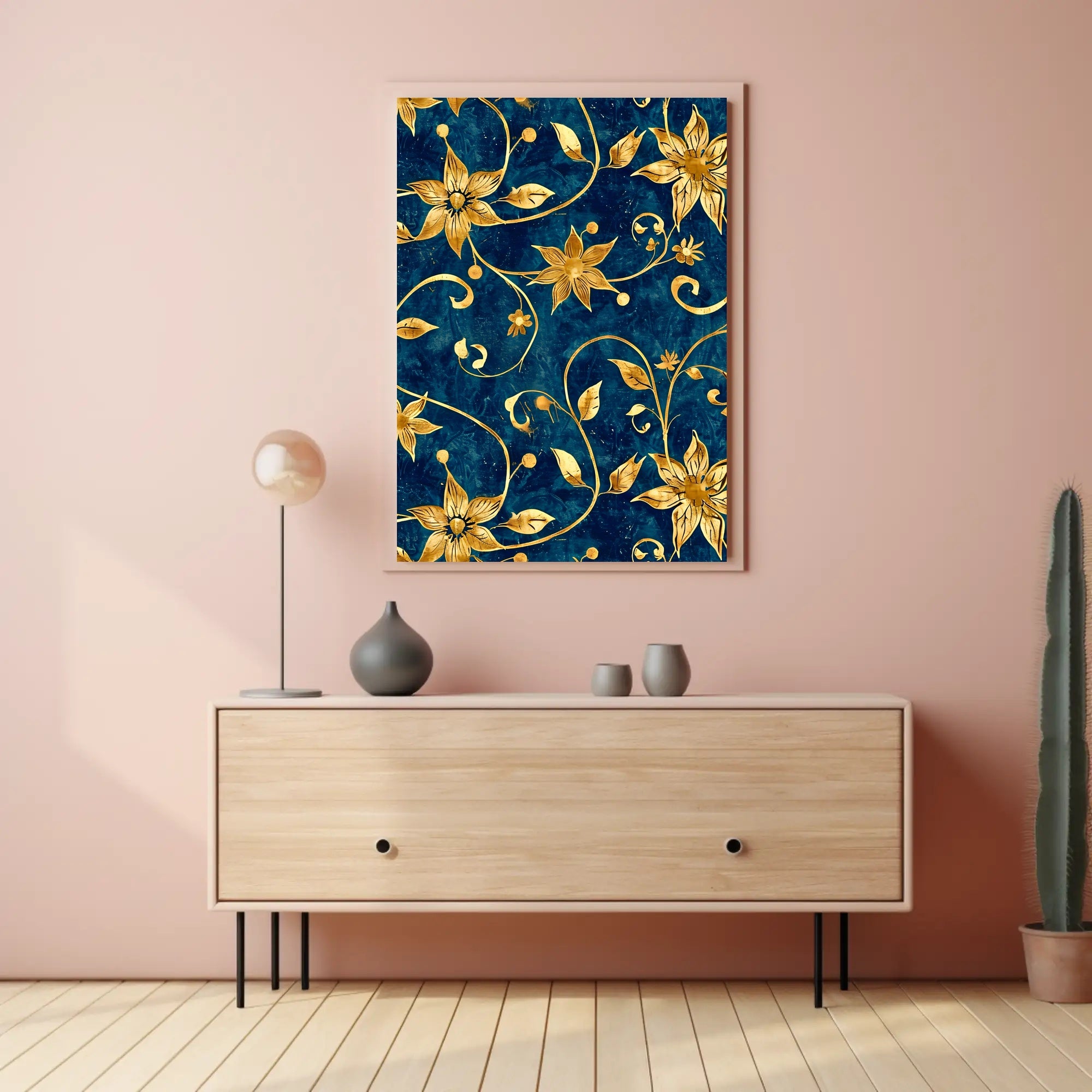 Luxurious Floral Baroque Art Nouveau Design Artistic Poster