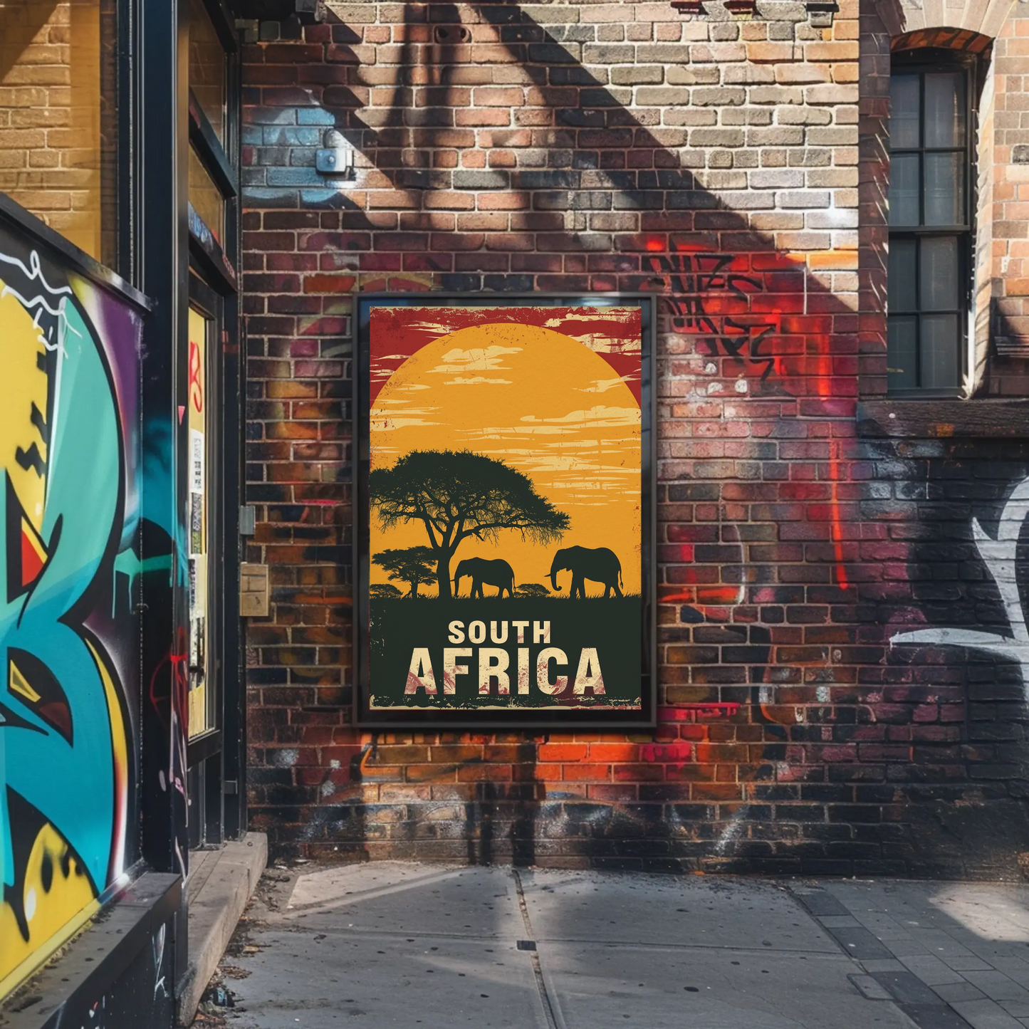 South Africa Sunset Vintage Poster