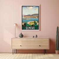 Picturesque Early 20th-Century Scene of Geneva Travel Poster