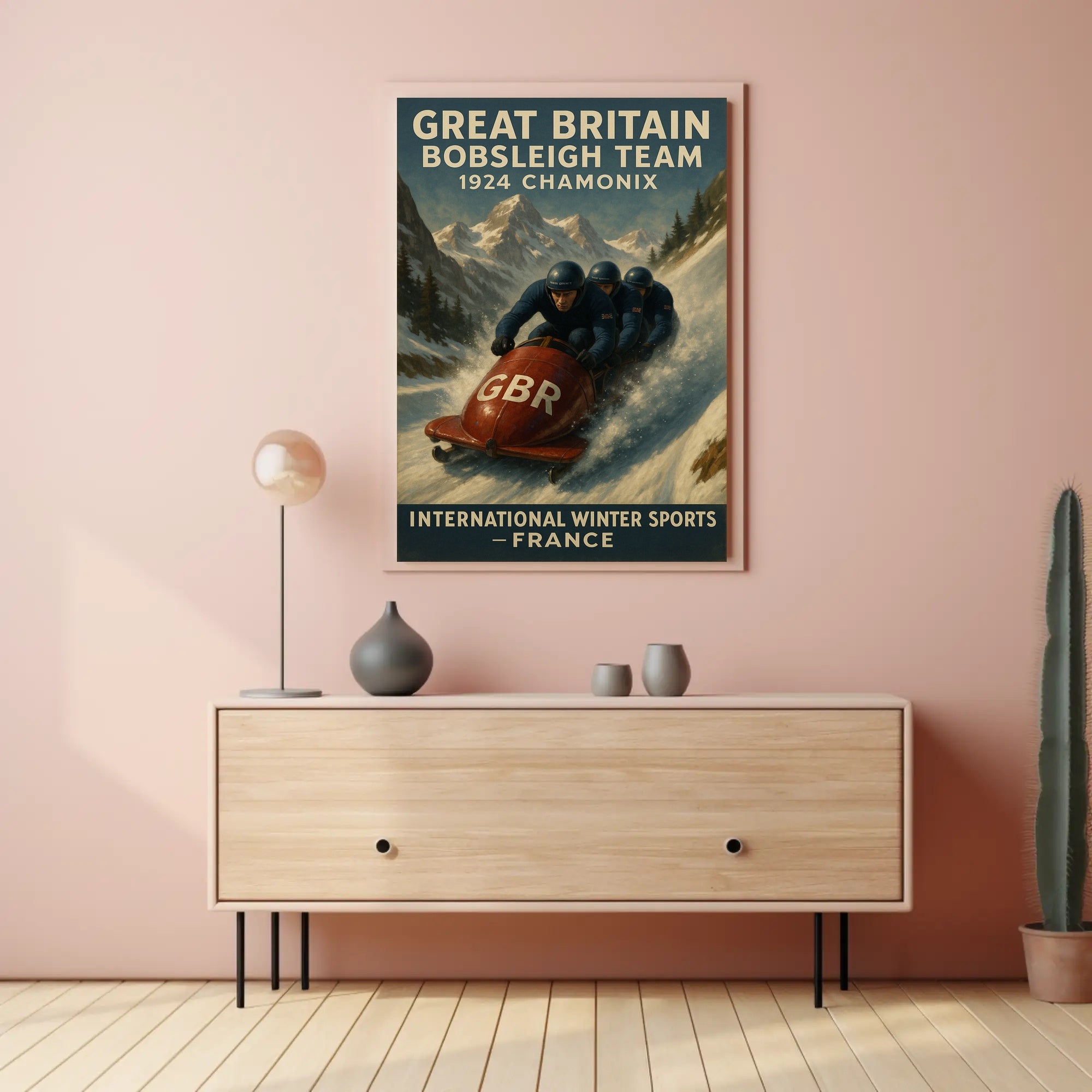 Great Britain Bobsleigh Team 1924 Poster