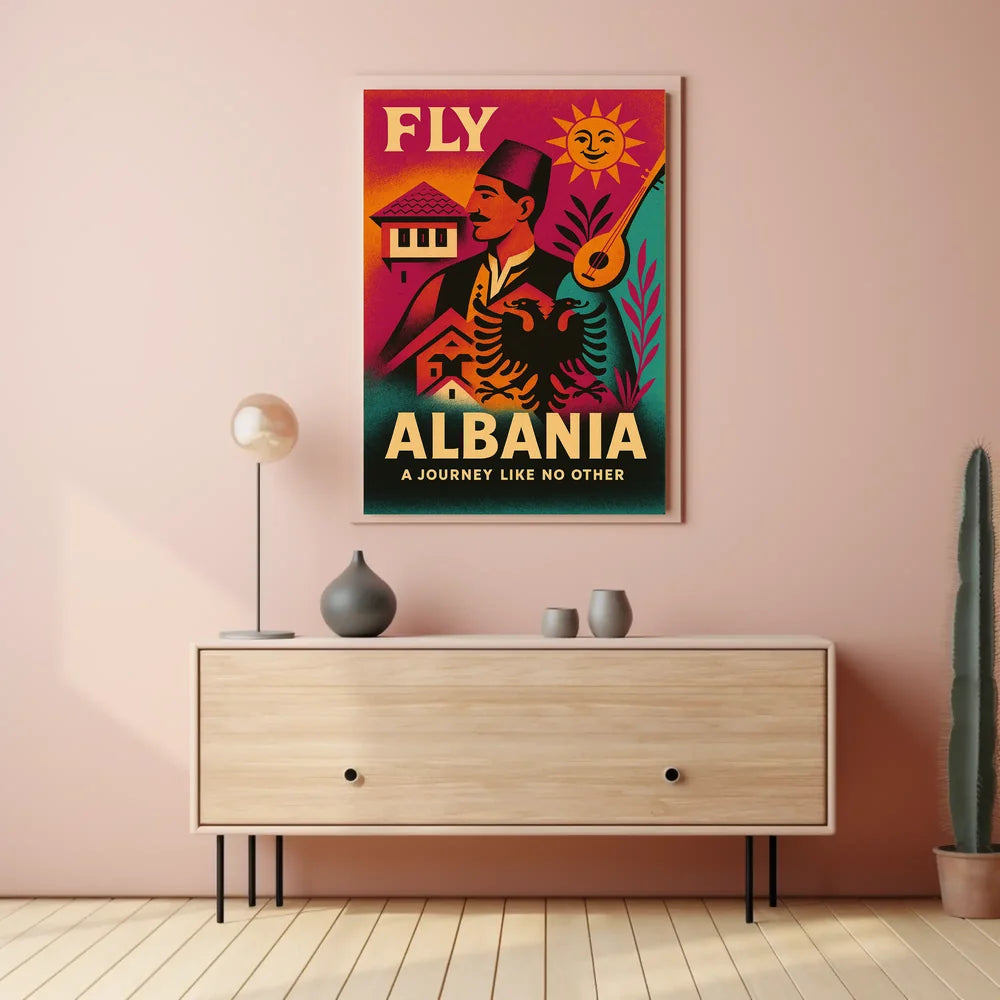 Travel to Vibrant Albania Artistic Cultural Heritage Poster PosterGoat